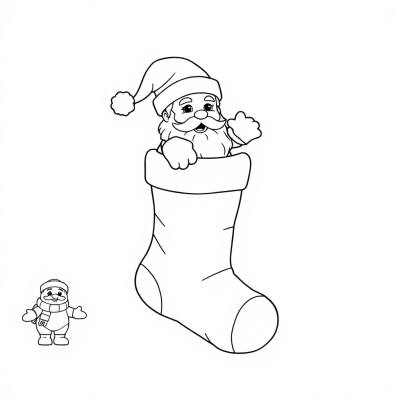 Toy Santa in a Christmas Stocking
