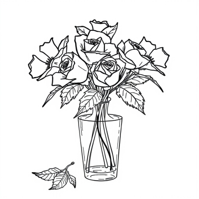Vase with Roses for March 8