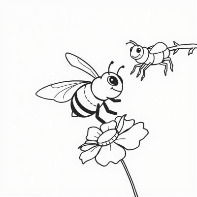 Busy Bee Collects Nectar