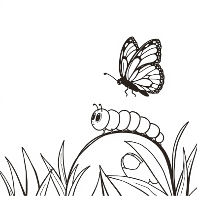 Caterpillar and Butterfly