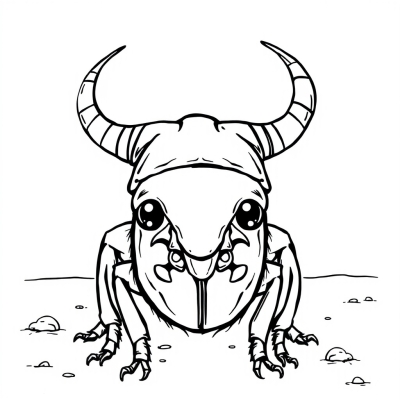 Beetle-Minoataur with Three Horns