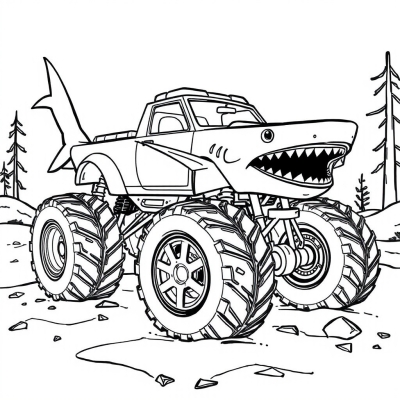 Monster Truck with Sharp-tooth Shark