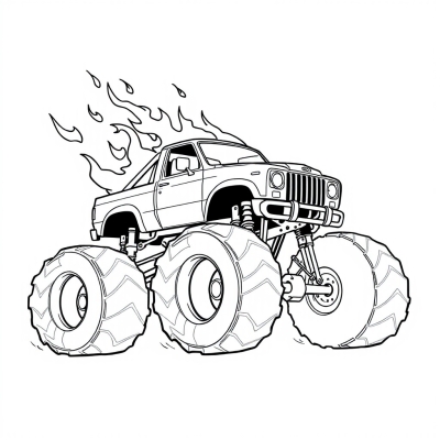 Monster Truck with Flames