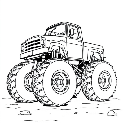 Monster Truck Grave Digger on Rear Wheels