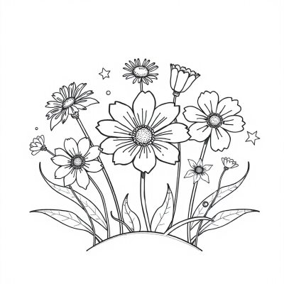 Flowers for Mom - Coloring Card