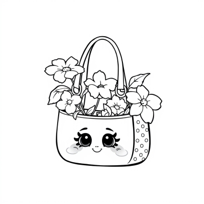 Shopkins Bag with Flowers