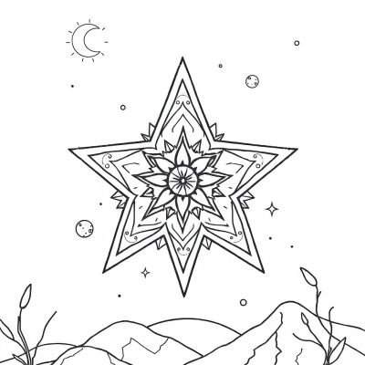Star with Intricate Patterns