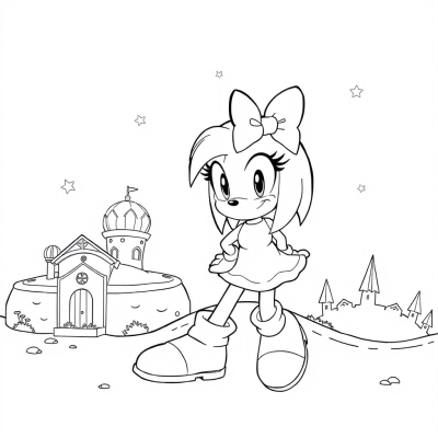Amy Rose in Minnie Mouse Style