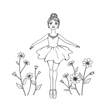 Ballerina and Flowers