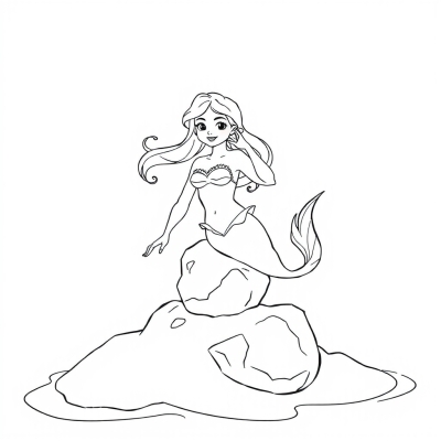 Beautiful Mermaid on a Rock