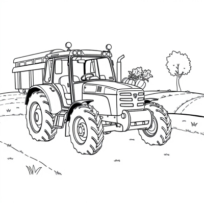 Blue Tractor Delivers Vegetables