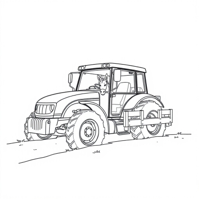 Blue Tractor is Transporting a Donkey
