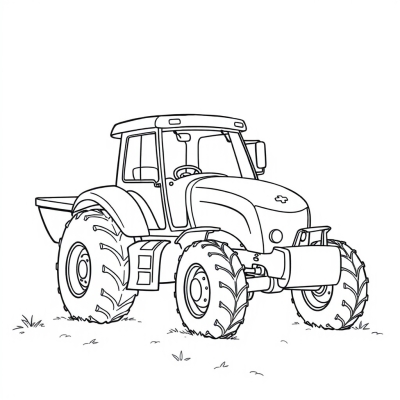 Blue Tractor with a Bucket