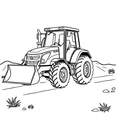 Blue Tractor Bulldozer