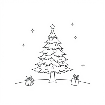 Cartoon Christmas Tree for Kids