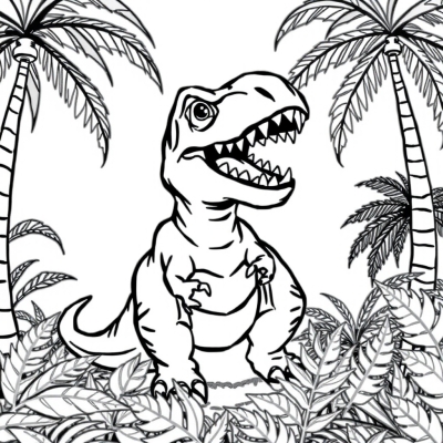 Cartoon T-Rex Roaring