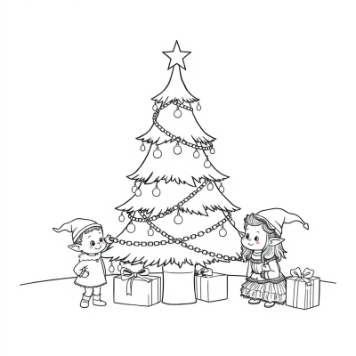 Christmas Tree and Elves