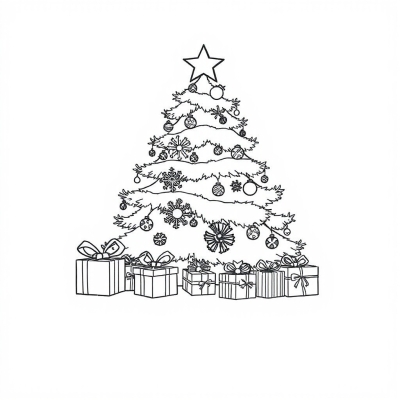 New Year Tree with Lots of Gifts