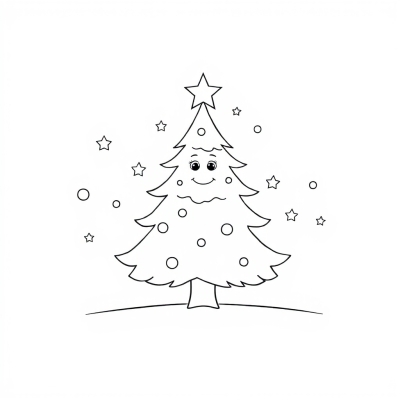 Christmas Tree with a Star Smiley