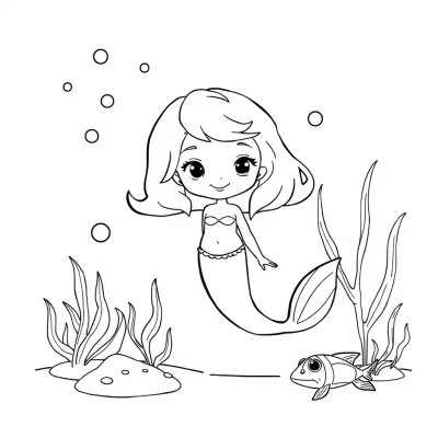 Cute Mermaid for Preschoolers