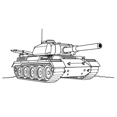 Fictional Tank with Lots of Cannons