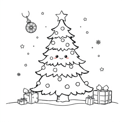Kawaii Christmas Tree for Kids