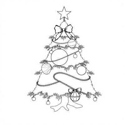 Ornaments on a Festive Christmas Tree