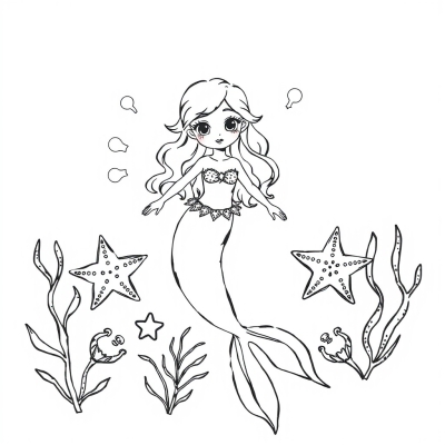 Mermaid and Sea Stars