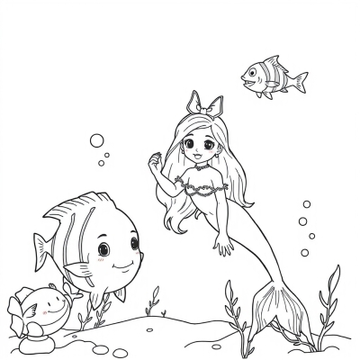Mermaid in the Sea with Fish