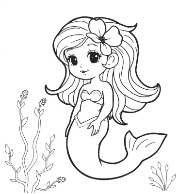 Mermaid with a Flower in Her Hair