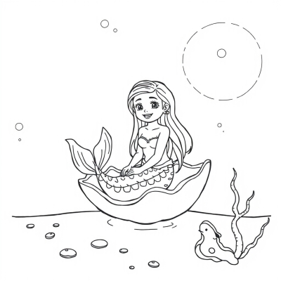 Mermaid Sitting in a Shell