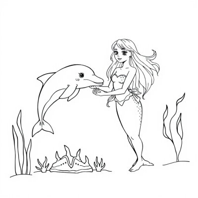 Mermaid with Dolphin