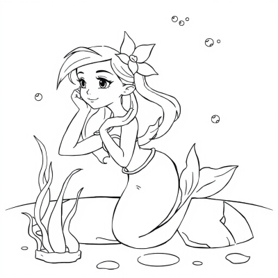 Mermaid with a Flower in Her Hair