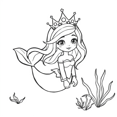 Mermaid Princess with Crown