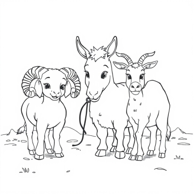 Ram, Donkey and Goat from Blue Tractor