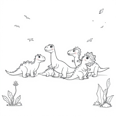 Six Cute Dinosaurs