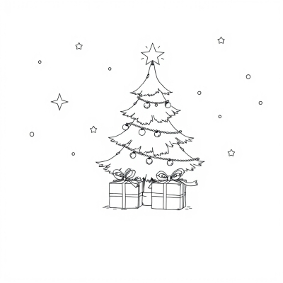 Little Christmas Tree with Two Gifts
