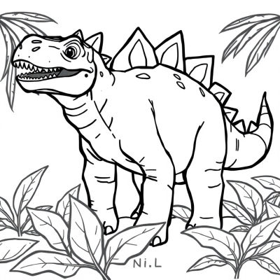 Stegosaurus Eating Leaves