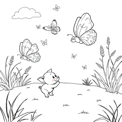 Butterflies and Piglet