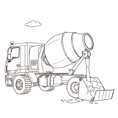 Concrete Mixer Pouring Cement