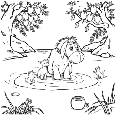 Eeyore with Friends in the River of Honey