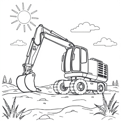 Excavator and Sunshine