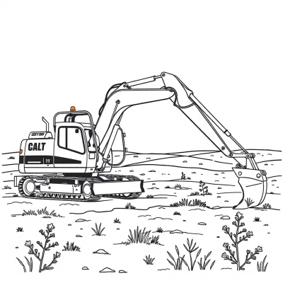 Excavator in the Field