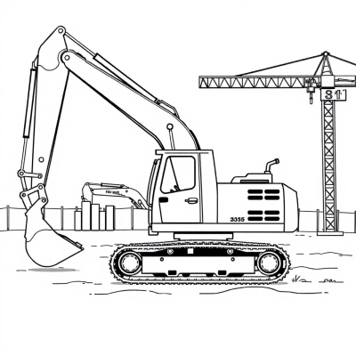Excavator at the Construction Site