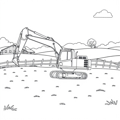 Excavator on the Farm