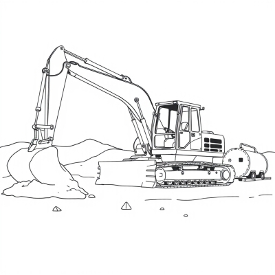 Excavator with a Big Bucket