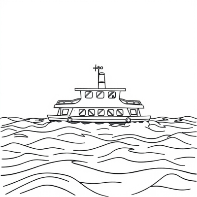 Ferry Sailing on the Waves