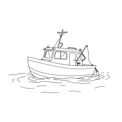 Fisherman's Boat in the Sea