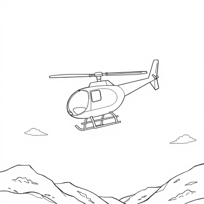 Helicopter Flying in the Sky