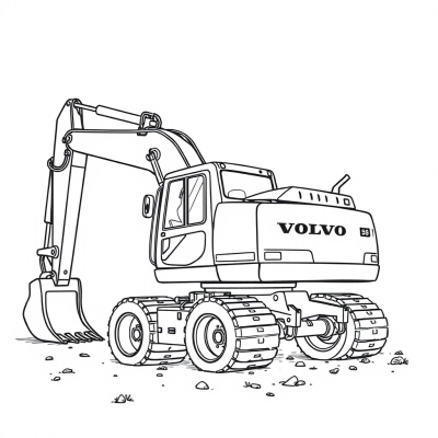 Realistic Volvo Excavator